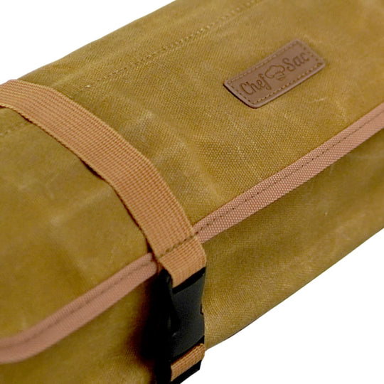 Waxed Canvas & Leather Chef Knife Roll by Chef Sac